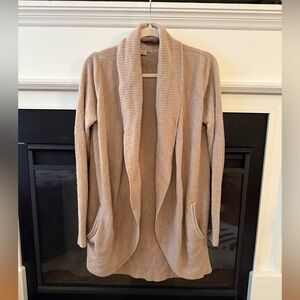 Barefoot Dreams Cozy Tan Open-Front Cardigan